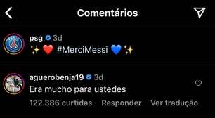 "Messi era muito para vocês", dispara filho de Aguero e neto de Maradona sobre o PSG