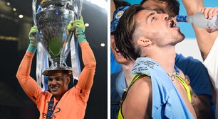 Ederson revela que jogador vomitou na bolsa da mãe de Grealish durante comemorações do Manchester City