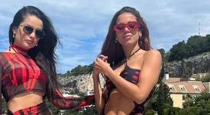 Anitta dança com Juliette e Jade em passeio de barco