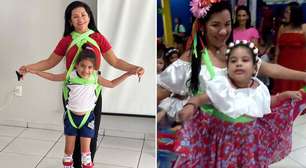 No Pará, professora adapta vestido de festa junina para aluna deficiente dançar quadrilha. ASSISTA
