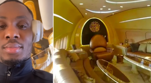 Jogador mostra interior de avião de R$ 1 bilhão folheado a ouro; vídeo