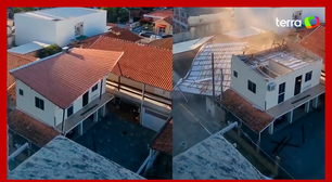 Ciclone: telhado de casa é arrancado por vendaval em Itapema (SC)
