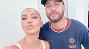 Kim Kardashian posta vídeo de Neymar dançando funk com seu filho