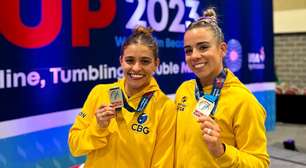 No trampolim, Camilla Gomes e Alice Hellen faturam a medalha de prata na Copa do Mundo