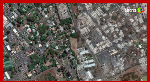 Imagens de satélite mostram antes e depois do Havaí após incêndios florestais