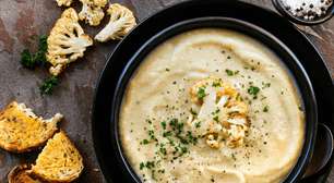 Sopa cremosa de couve-flor fica pronta em 30 minutos