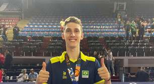 Jovem levantador comemora primeira medalha com Seleção Brasileira adulta de vôlei