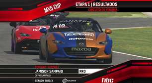 F1BC MX5 Cup: Jamison Sampaio e Marcos Paiva vencem na abertura em Virginia