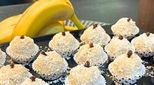 Beijinho sem açúcar e leite, com banana, saudável e fácil