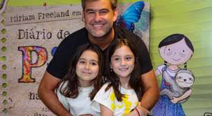Elas cresceram! Thierry Figueira faz raríssima aparição ao lado das filhas gêmeas