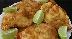 Filé de frango empanado frito sequinho que não fica engordurado com uma casquinha bem crocante