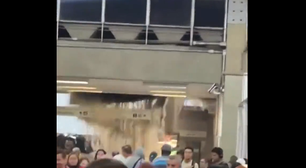 Parte do teto de estação da Linha 9-Esmeralda desaba na Grande SP; veja vídeo
