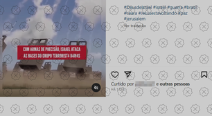 Cenas de game circulam como se mostrassem ataque de Israel contra o Hamas
