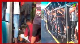 Passageiros sao flagrados em caminhao-cegonha apos onibus serem incendiados no RJ
