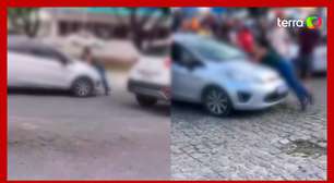 Mulher sobe em capô de carro após flagrar marido com suposta amante em Alagoas