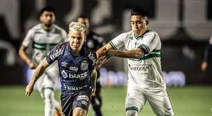 Bruno Gomes fala sobre sequência do Coritiba, vice-lanterna, após derrota para o Santos