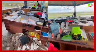 Vídeo mostra destruição de torre de controle após passagem de furacão em Acapulco