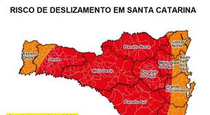 Risco muito alto de deslizamentos em Santa Catarina