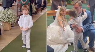 [VÍDEO] "Daminho" com síndrome de Down leva alianças para noivos também com Down