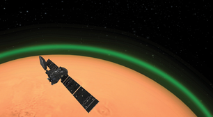 Sonda da ESA detecta luz verde na atmosfera de Marte