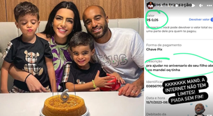 Lucas Moura faz festa 'simples' para aniversário do filho e recebe Pix de R$ 0,05
