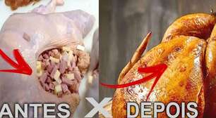 Veja que não é difícil preparar um frango desossado recheado para o seu almoço de família