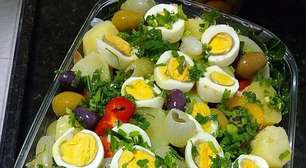 Salada de bacalhau fria ótima para qualquer ocasião