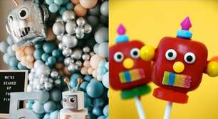 40 ideias de festa infantil decorada com robôs