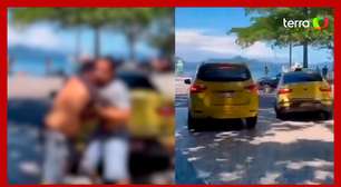 Taxistas trocam socos em frente a cabine da Polícia Militar após discussão de trânsito no RJ