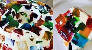 Gelatina colorida e cremosa bem simples de preparar gastando bem pouco no mercado