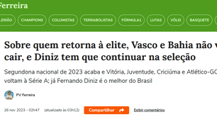 Ba-Vi no Brasileirão de 2024! Alguns profetizaram sobre a permanência de Vasco e Bahia na Série A
