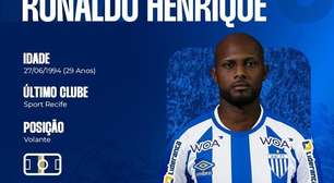 Avaí anuncia pré-contrato com o volante Ronaldo Henrique, do Sport