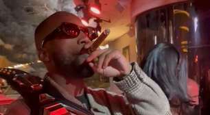 Leon Edwards fuma charuto e curte festa em Las Vegas após vitória sobre Covington no UFC 296