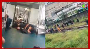 Passageiros deitam no chão de trem em meio a tiroteio em Vigário Geral, no RJ