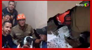 Cadela se assusta com fogos, foge e é resgatada dois dias depois presa em vão entre casas na Paraíba