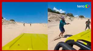 Turistas registram tentativa de assalto durante passeio de buggy em dunas no Ceará