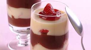 Musse bicolor com morango