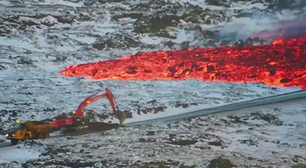 Nova erupção de vulcão ameaça Lagoa Azul; vídeo mostra lavas sobre gelo