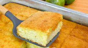 Receita grande de bolo de laranja que dá para servir a família toda