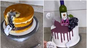 Confeiteira viraliza ao preparar bolo que 'sai vinho' de dentro; entenda