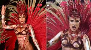 Vestido de Gabi Martins abre na frente e deixa volume à mostra durante o Carnaval