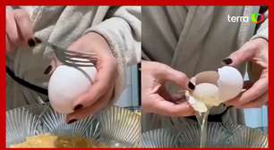 Galinha bota 'ovo gigante' com outro inteiro dentro, e cena intriga internautas