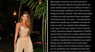 Ex-noiva de Luan Santana se pronuncia após ataques: 'Que sejam felizes'