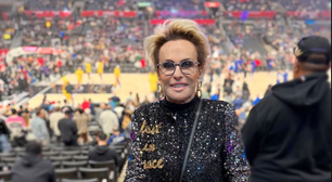 Ana Maria Braga assiste jogo da NBA e comemora virada do Los Angeles Lakers