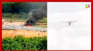 Veja o momento da queda do avião da Polícia Federal no Aeroporto da Pampulha (MG)