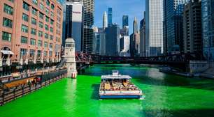 Chicago tinge rio de verde para celebrar St. Patrick's Day