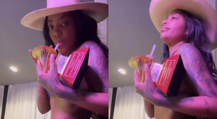 Ludmilla posta vídeo 'bebendo' em estatueta do Grammy e web aponta indireta para Ferrugem