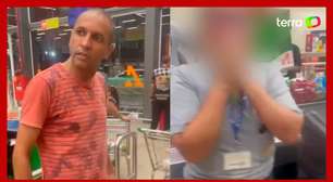 Homem joga moedas no rosto de caixa de supermercado, e mulher desmaia; vídeo mostra confusão