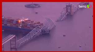Veja como ficou ponte destruída por navio em Baltimore (EUA)
