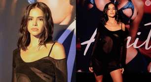 Transparente e assimétrico: vestido de Bruna Marquezine custou R$ 10 mil e pertence à grife italiana. Fotos do look para festa de Anitta!